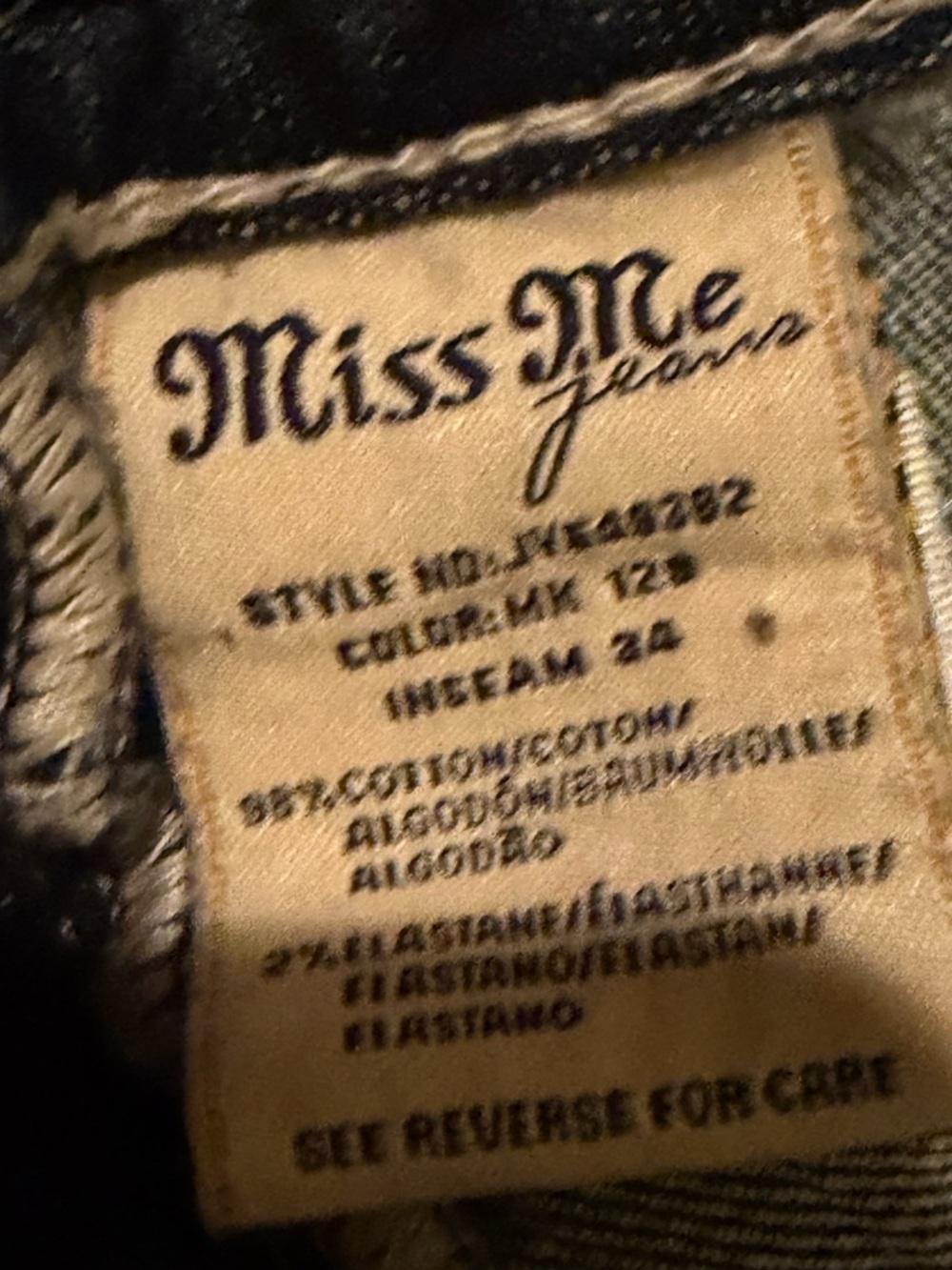 Miss Me Bootcut Jeans Medium Wash Size 30 Western Stitch Y2K Denim - Picture 8 of 12
